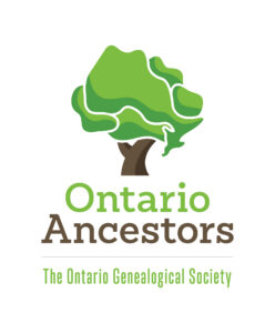 logo of a tree with wording Ontario Ancestros